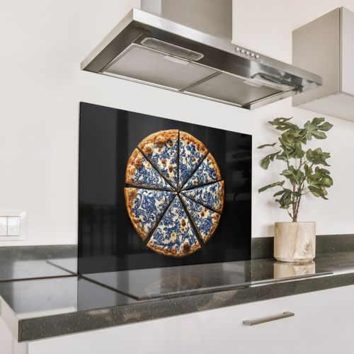 Spatscherm Aluminium - Pizza - Eten - Delftsblauw