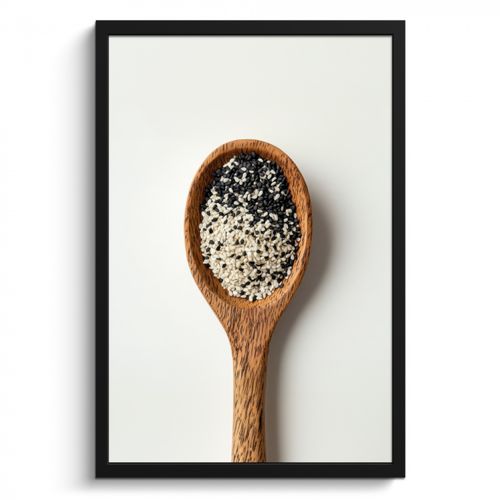 Poster met lijst - Lepel - Sesam - Wit