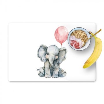 Placemat vinyl - Olifant - Baby dier - Roze ballon