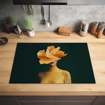 Inductie beschermer - Vrouw - Hoed - Geel