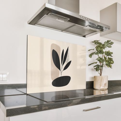 Spatscherm Aluminium - Plant - Beige - Japandi