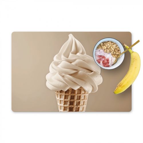 Placemat vinyl - IJs - Softijs - Romig - Hoorntje - Beige