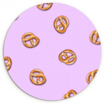 Muurcirkel - Pretzels - Eten - Paars