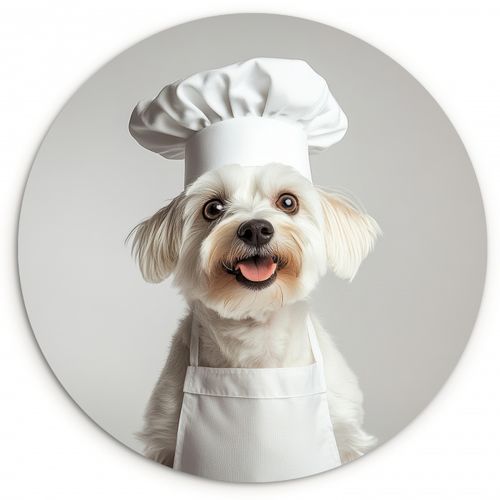 Muurcirkel - Hond - Wit - Kok