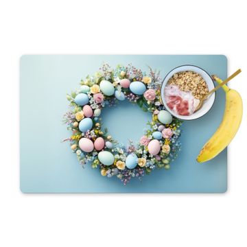 Placemat vinyl - Krans - Eieren - Bloemen