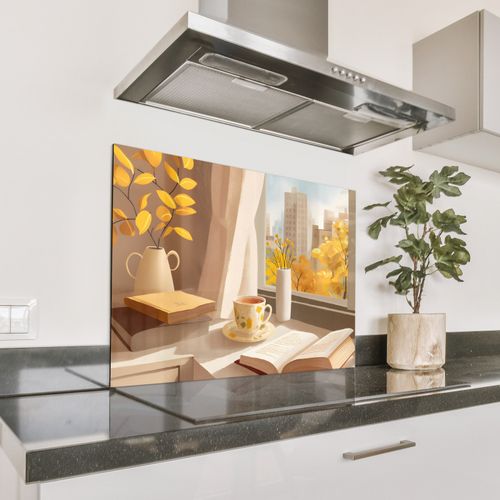 Spatscherm Aluminium - Thee - Boek - Thee - Herfst