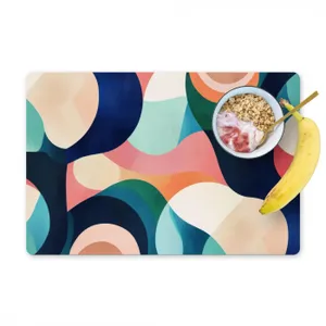 Placemat vinyl - Abstract - Blauw - Roze
