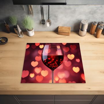 Inductie beschermer - Rood - Wijn - Hartjes