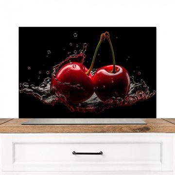 Spatscherm Aluminium - Kersen - Rood - Fruit - Water - Zwart