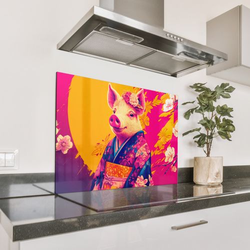 Spatscherm Aluminium - Varken - Bloemkroon - Kimono - Abstract