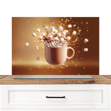 Spatscherm Aluminium - Chocomelk - Drinken - Warm - Bruin