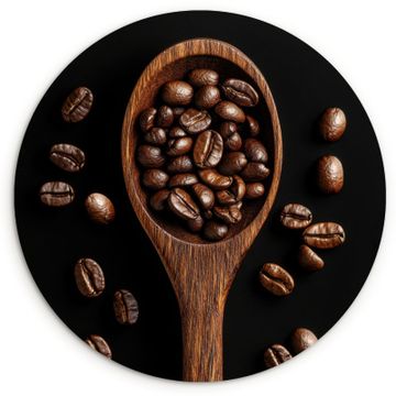 Muurcirkel - Hout - Zwart - Koffiebonen
