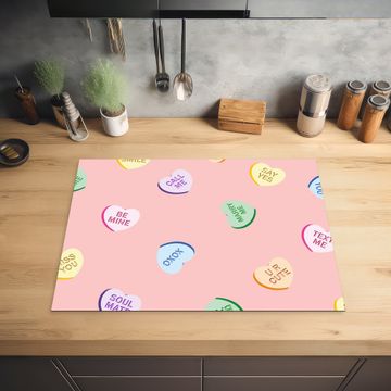 Inductie beschermer - Hart - Snoep - Pastel - Tekst
