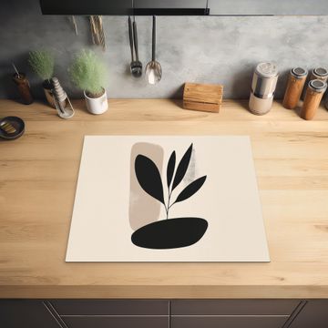 Inductie beschermer - Plant - Beige - Japandi
