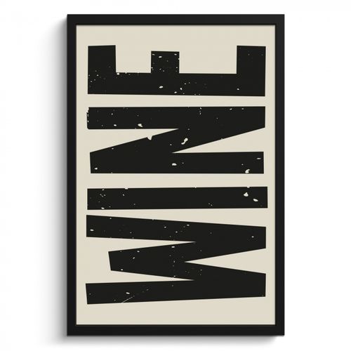 Poster met lijst - Zwart - Wijn - Decoratie - Vintage