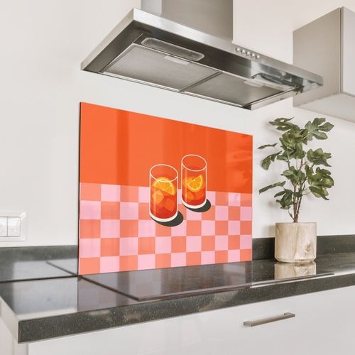 Spatscherm Aluminium - Sinaasappel - Glazen - Oranje