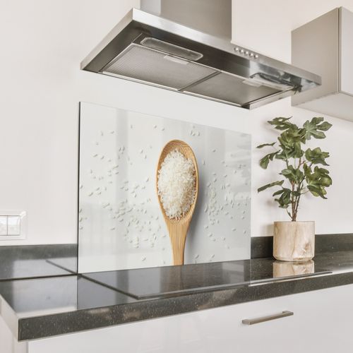 Spatscherm Aluminium - Hout - Lepel - Rijst