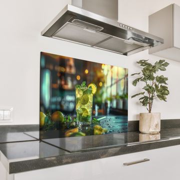 Spatscherm Aluminium - Citrus Mojito in Baromgeving
