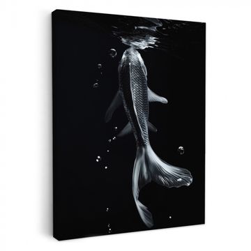 Canvas schilderij - Koi - Vissen - Water - Zwart