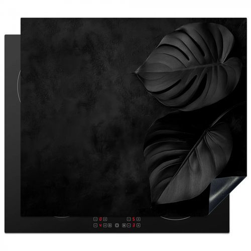 Inductie beschermer - Zwart - Blad - Monstera
