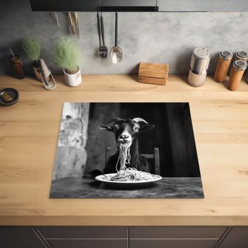 Inductie beschermer - Geit - Bord - Spaghetti - Zwart Wit