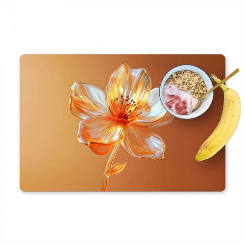 Placemat vinyl - Glazen - Bloem - Oranje