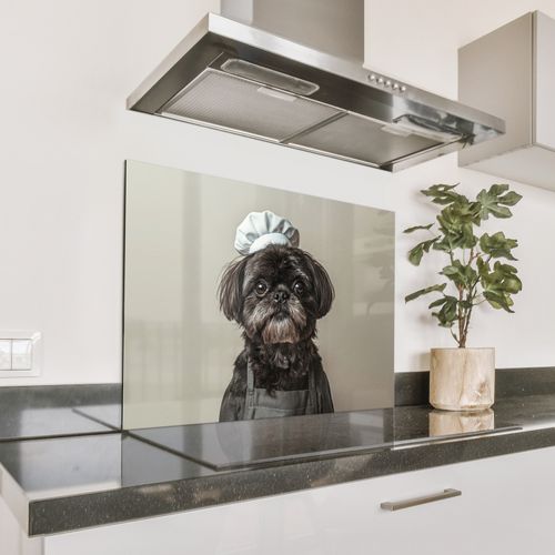 Spatscherm Aluminium - Kokskleding - Zwart - Hondje