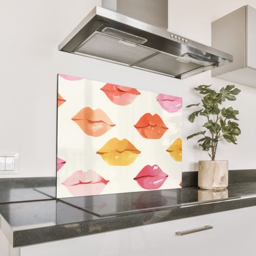 Spatscherm Aluminium - Lippen - Kleurrijk - Glanzend