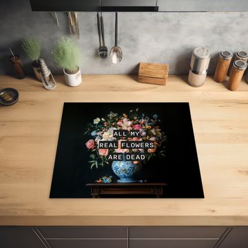 Inductie beschermer - Bloemen - Art - Pastel - Quotes