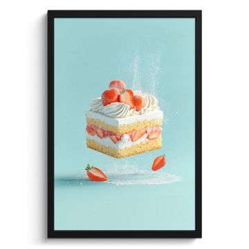 Poster met lijst - Slagroom - Taart - Blauw - Eten