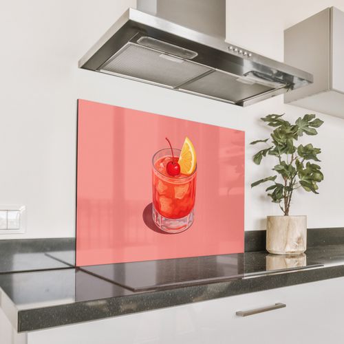Spatscherm Aluminium - Glas - Ijsblokjes - Citroen - Kers
