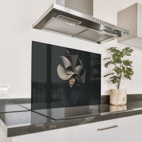 Spatscherm Aluminium - Zwarte - Hoed - Vrouw