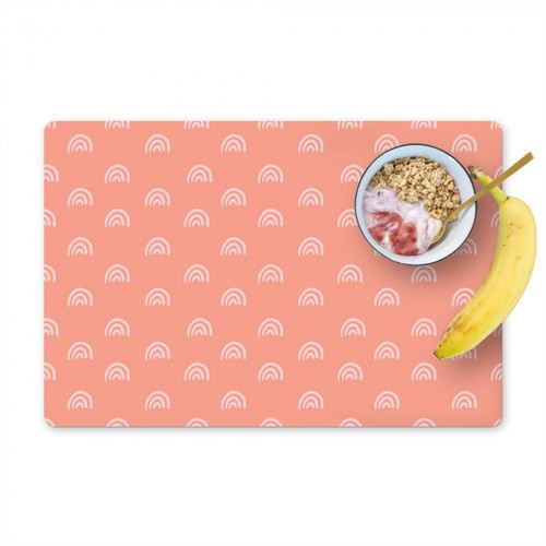 Placemat vinyl - Zachte Zalm Regenbogen