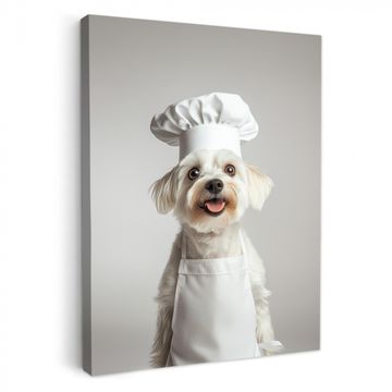 Canvas schilderij - Hond - Wit - Kok