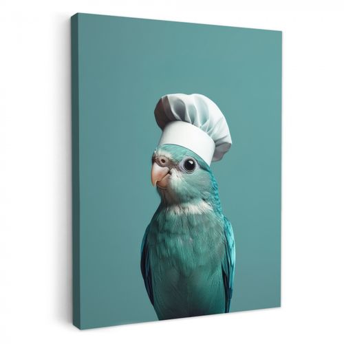 Canvas schilderij - Parkiet - Vogel - Koksmuts - Cute