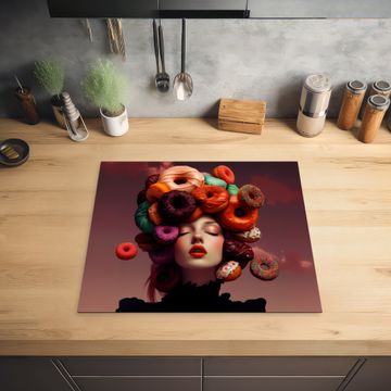 Inductie beschermer - Vrouw - Donuts - Kleurrijk