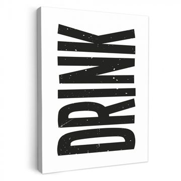 Canvas schilderij - Drink - Zwart - Wit - Decoratie