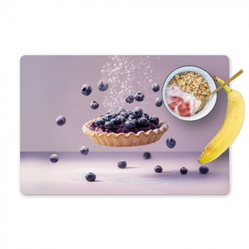 Placemat vinyl - Eten - Taart - Bessen - Blauw