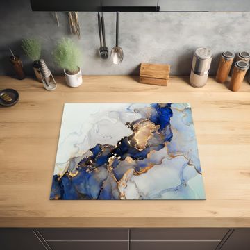 Inductie beschermer - Blauwe Dromen en Gouden Aders