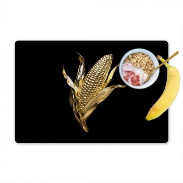 Placemat vinyl - Mais - Eten - Goud - Zwart