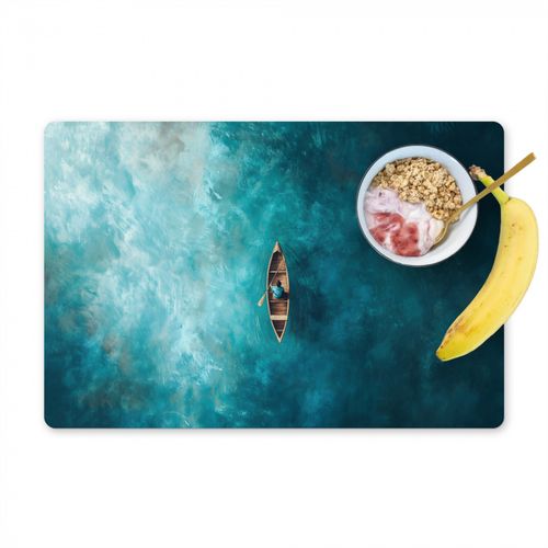 Placemat vinyl - Bootje - Water - Blauw