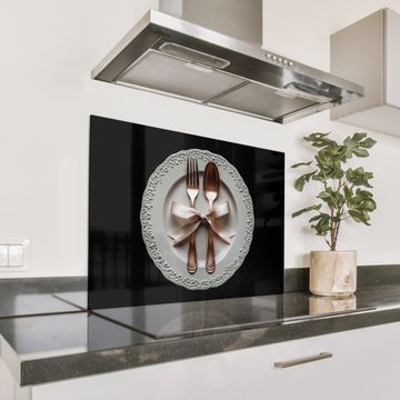 Spatscherm Aluminium - Rose - Strik - Bestek
