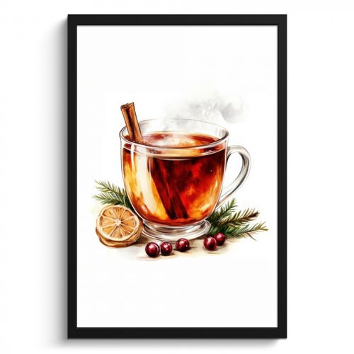 Poster met lijst - Thee - Warm - Winter - Sfeer