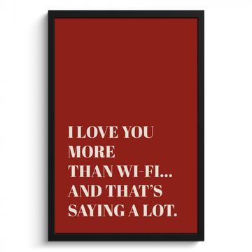 Poster met lijst - Rood - Quote - Liefde