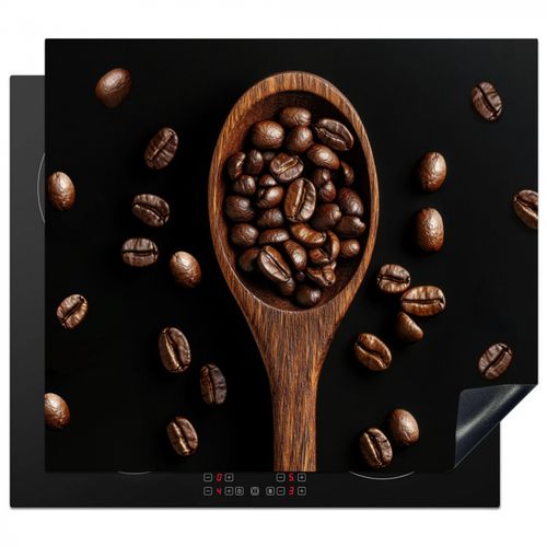 Inductie beschermer - Hout - Zwart - Koffiebonen