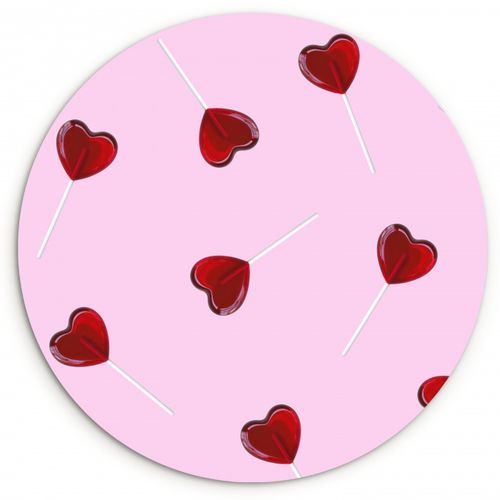 Muurcirkel - Roze - Hart - Lolly - Snoep