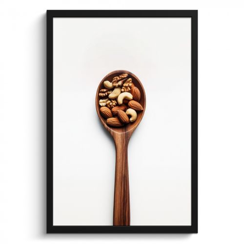 Poster met lijst - Noten - Wit - Hout