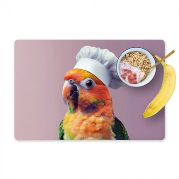 Placemat vinyl - Papegaai - Koksmuts - Nieuwsgierig - Vogel