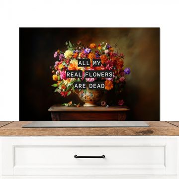 Spatscherm Aluminium - Kleur - Bloemen - Vintage - Bloemenvaas