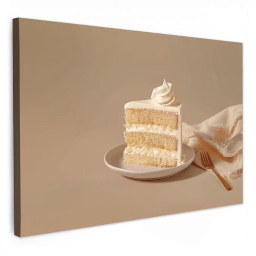 Canvas schilderij - Vanilletaart - Cake - Romig